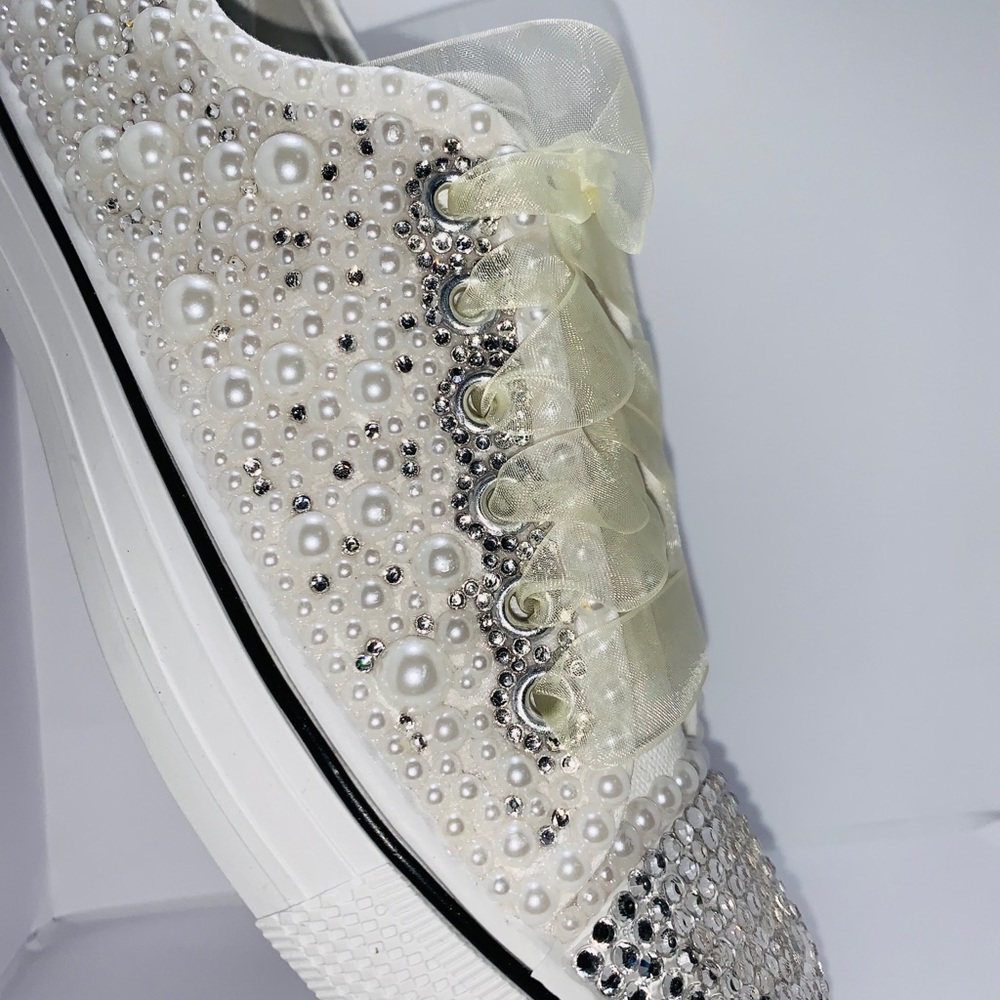 Gorgeous Diamond and Pearls Tennis Shoes
